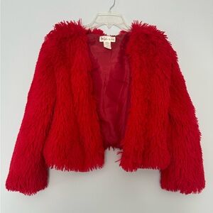 Cotton Emporium Girls Red Faux Fur Lined Jacket (Girls Size 14)